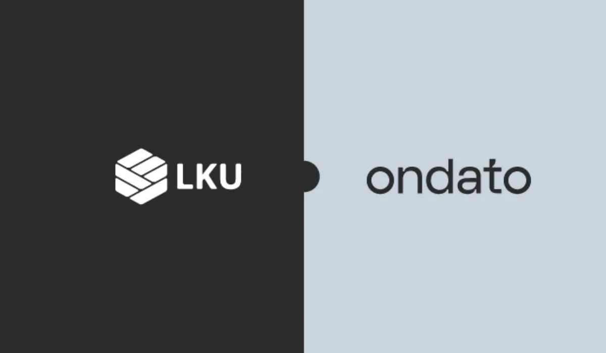 LKU Group and Ondato logos side by side, symbolizing partnership in secure KYC and AML compliance solutions.