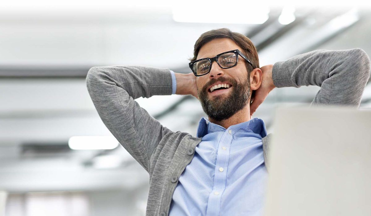 man smiling in the office