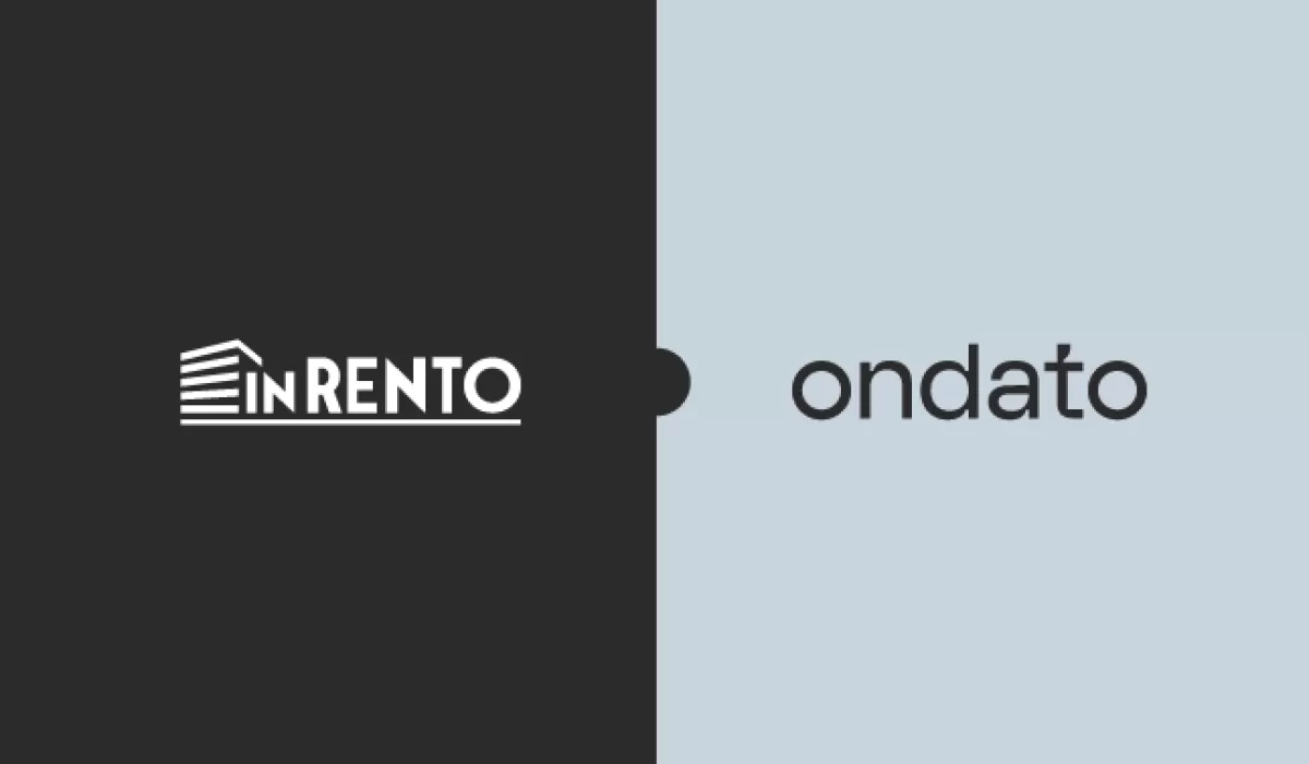 InRento and Ondato logos displayed side by side, representing collaboration in AML compliance and investor trust.