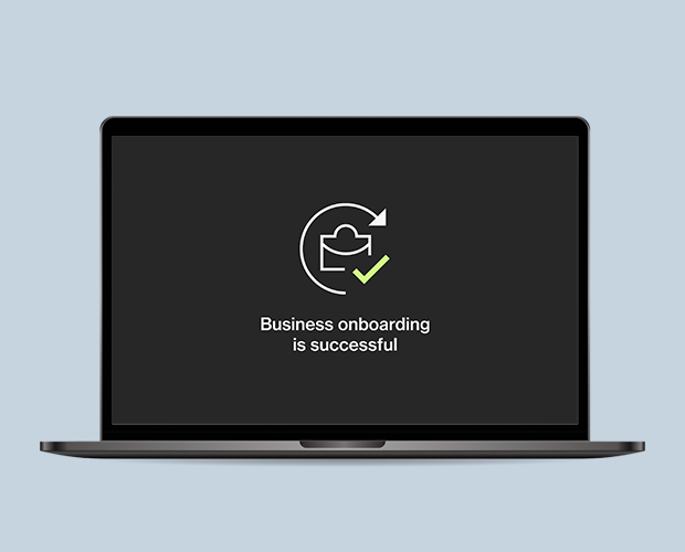 Manual business onboarding process successful