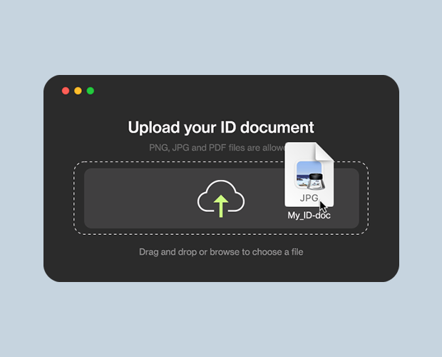 manual identity verification process upload document screen