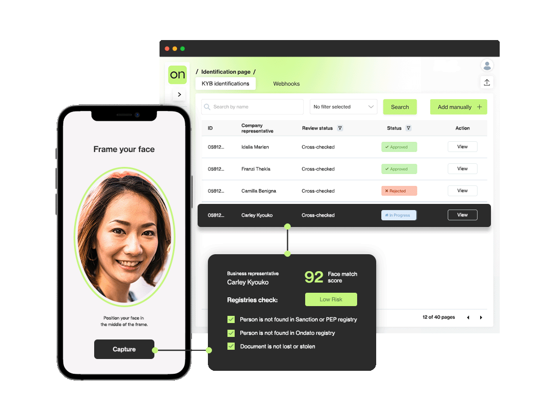 Automated Business Onboarding dashboard
