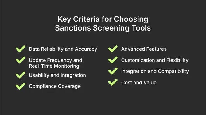 Key Criteria for Choosing Sanctions Screening Tools 