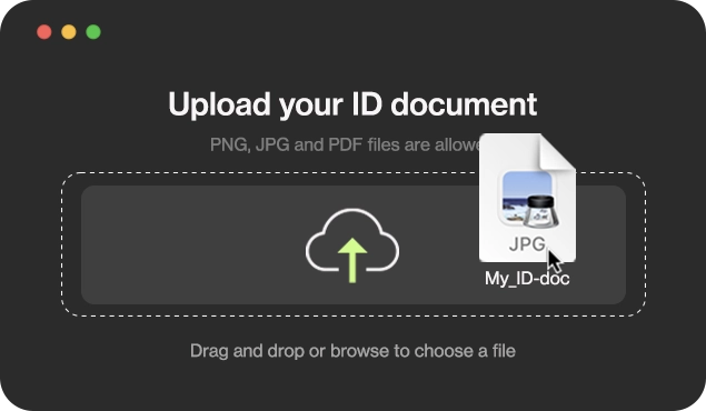 Identity document upload screen