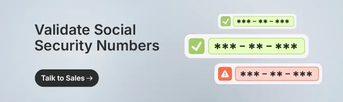 SSN validation banner